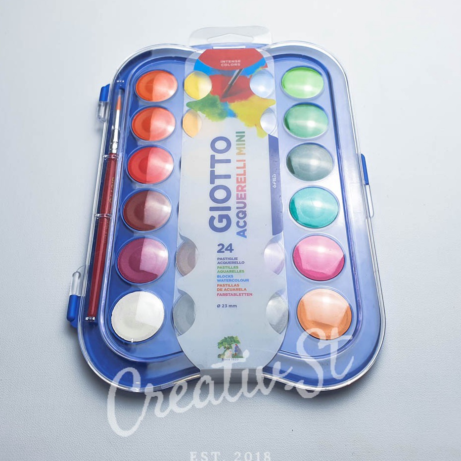 

Langka GIOTTO Acquerelli M 24 Warna Cat Air 23 Mm Padat GIOTTO Watercolor Solid Water Color
