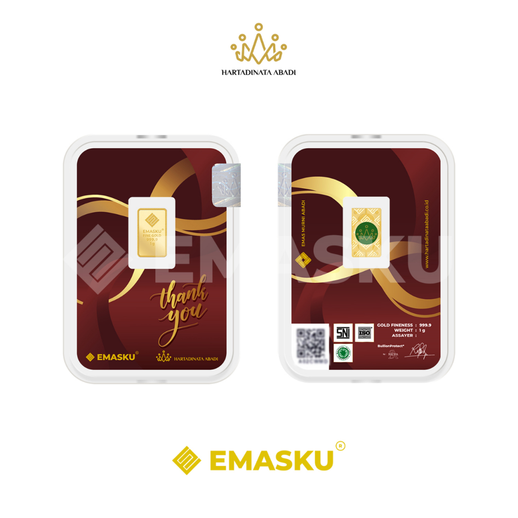 Hartadinata Abadi EMASKU Moment  Thankyou Maroon Gold 1 Gr