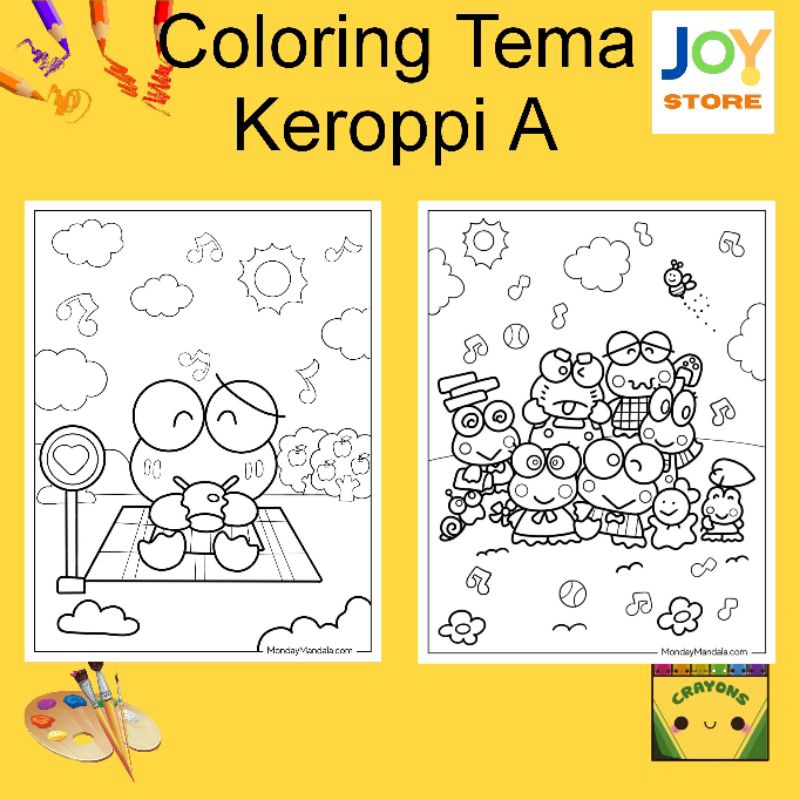 

Kertas Gambar Mewarnai ukuran A4 dan A5 150 gsm - Coloring Paper Tema Keroppi A Toko Joy Store