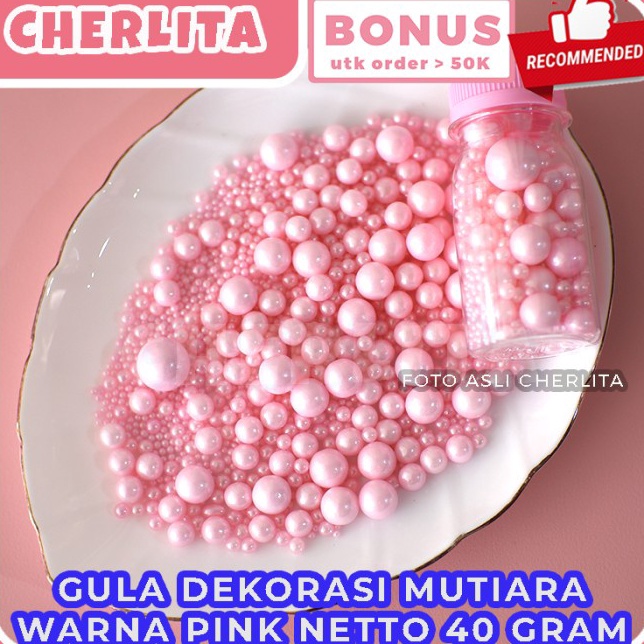 

Promo Spesial Edible Sprinkle Sugar Pearl Mutiara Hiasan Kue Ulang Tahun Tart Pink