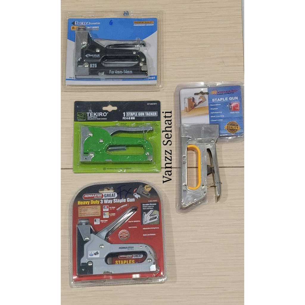 

Hekter Tembak Stapler Steples Jepretan Gun Tracker Merek Tekiro, Hermano, Homaster, dan Benz