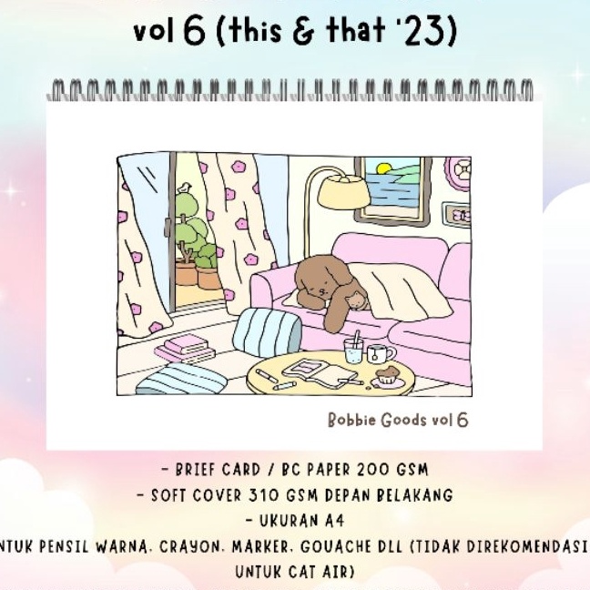 

Boom Bobbie Goods Coloring Book Vol 6 This and That 2 halaman buku mewarnai kes BC tebal 2 gsm