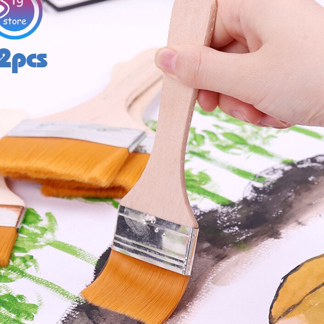 

Termurah Kuas Lukis 12pcs Kuas Cat Tebal Kuas Lukis Lebar Nylon Flat Art Painting Brush