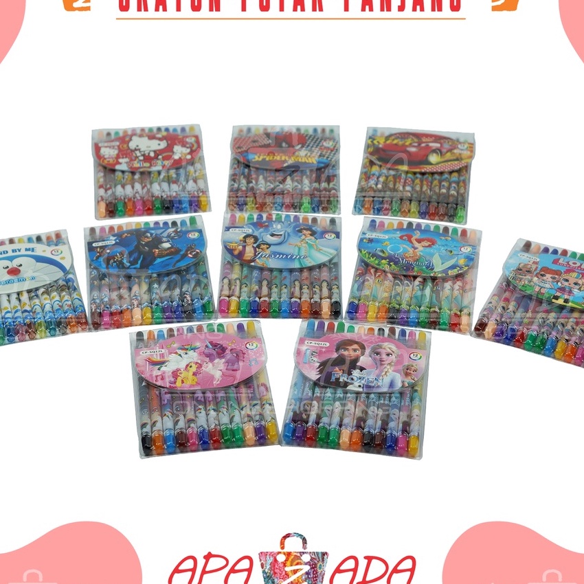 

Super Apazada Crayon Putar Panjang 1 Set 12 Warna Krayon Putar Twist Rolling Crayon