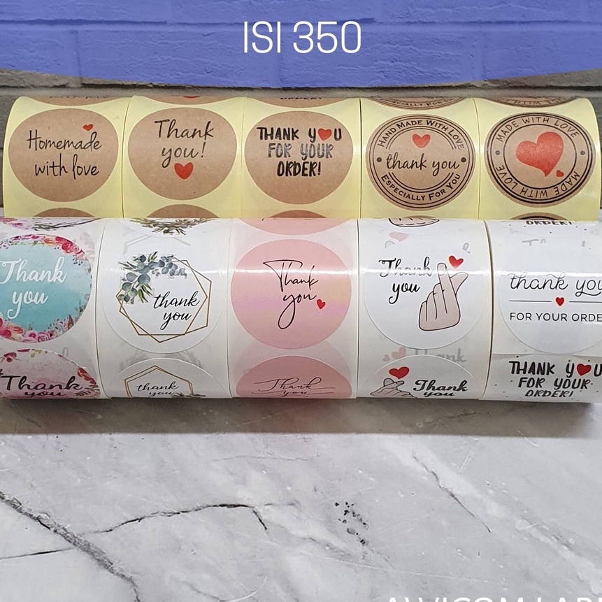 

HJ6 35 PCS 1 ROLL Stiker Label Thank You Homemade Handmade 38mm