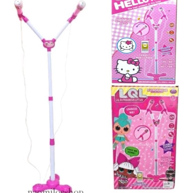 Serba Murah  DOUBLE MICROPHONE LOL Mainan anak cewek mainan karaoke anak mainan Microphone anak kado