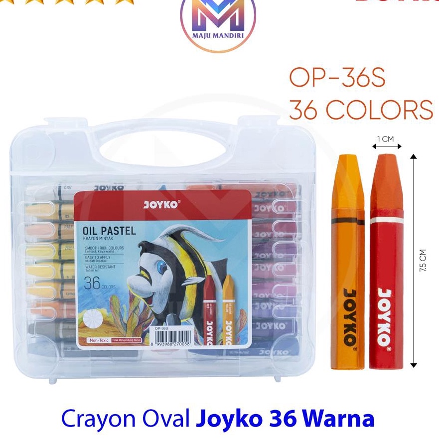 

Premium Crayon Joyko 36 Warna OP36S Oil Pastel Krayon Oval