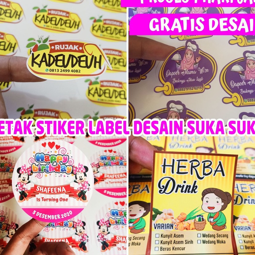 

Hematku CETAK STIKER LABEL KEMASAN A3 VINYL CUTTING Kotak Bulat Oval Custom