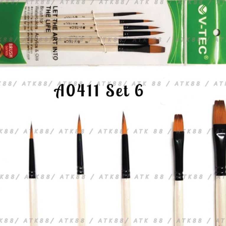 

KF7 VTec Brush A411 Set 6 Kuas Lukis Set isi 6 VTEC Artist Brush