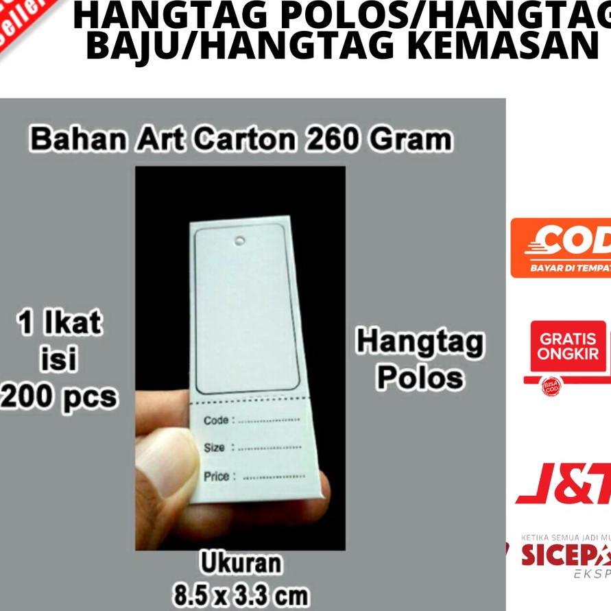 

Termurah BAYAR DITEMPAT HANG TAG 2 PCS HANTAG HENGTEG POLOS TAG LABEL LEBEL KES LABEL BAJU