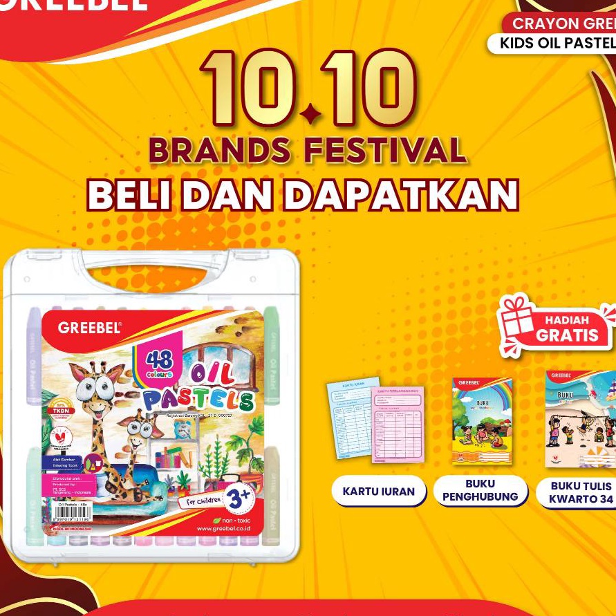 

Gila GREEBEL Crayon Krayon KIDS OIL PASTEL 48 Warna KOP 48C Crayon Greebel Krayon 48 Warna Crayon Aman untuk Anak