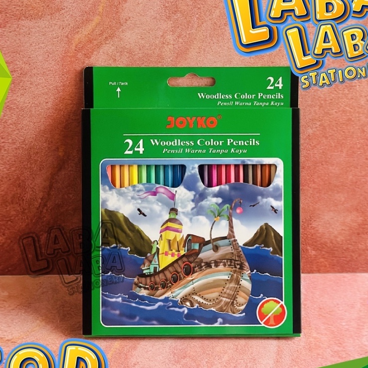 

HJ6 LabalabaStationery Pensil Warna Joyko 24 Warna PANJANG CP14