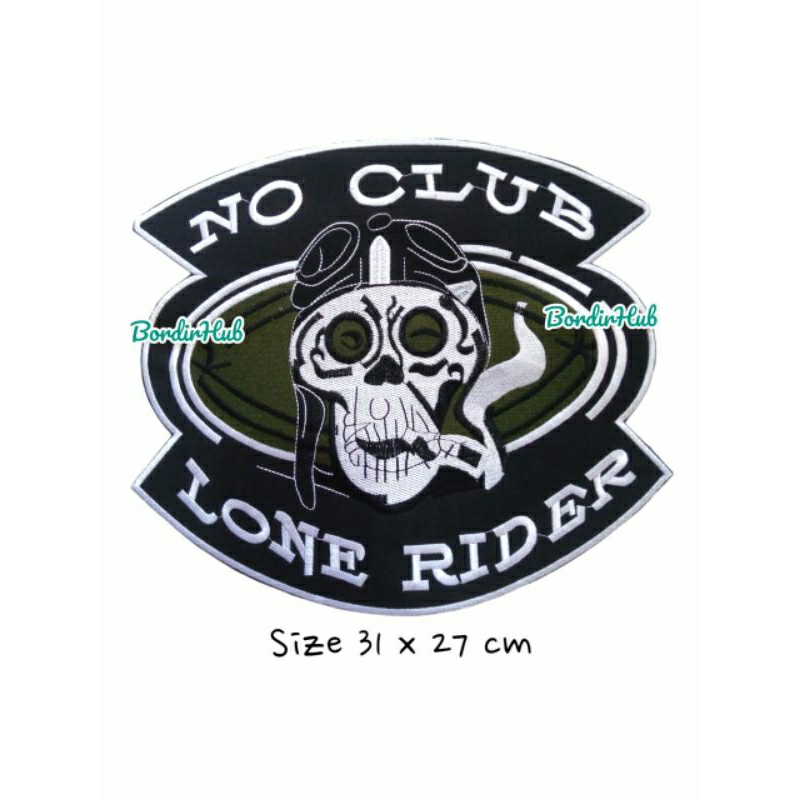 backpatch bordir lone rider big logo emblem jaket motor punggung