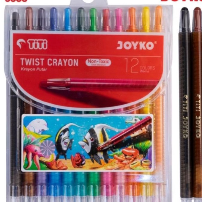 

KF7 12 warna Crayon putar JoykoTiti Joykocrayon Joyko
