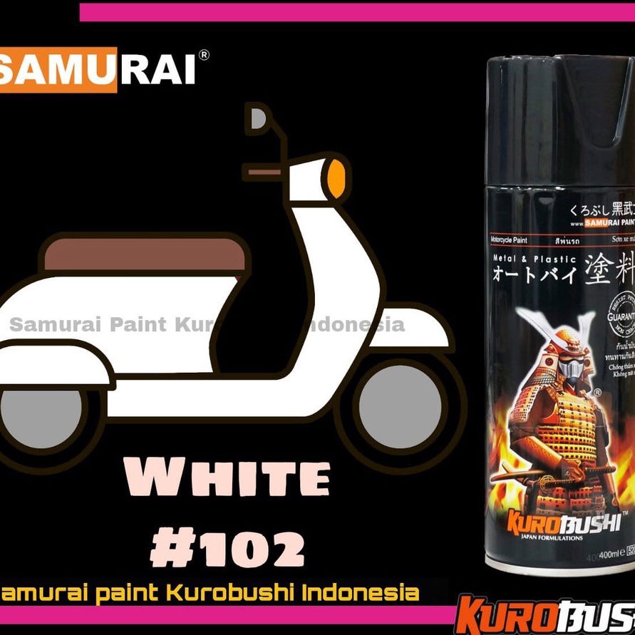 

KI3 Samurai Paint WHITE 12 Warna Dasar Standar Putih Polos Cat Semprot Aerosol Samurai