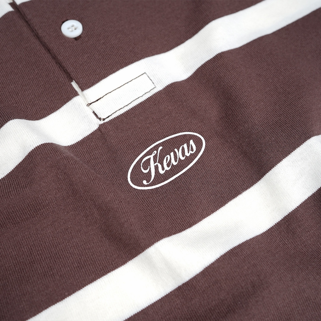 Coffee Creme Stripes Rugby / Polo Shirts