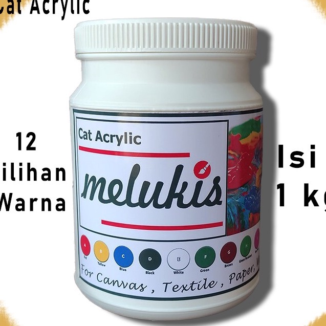 

KI3 Cat Melukis Acrylic Cat Akrilik Isi 12 Warna 1kg