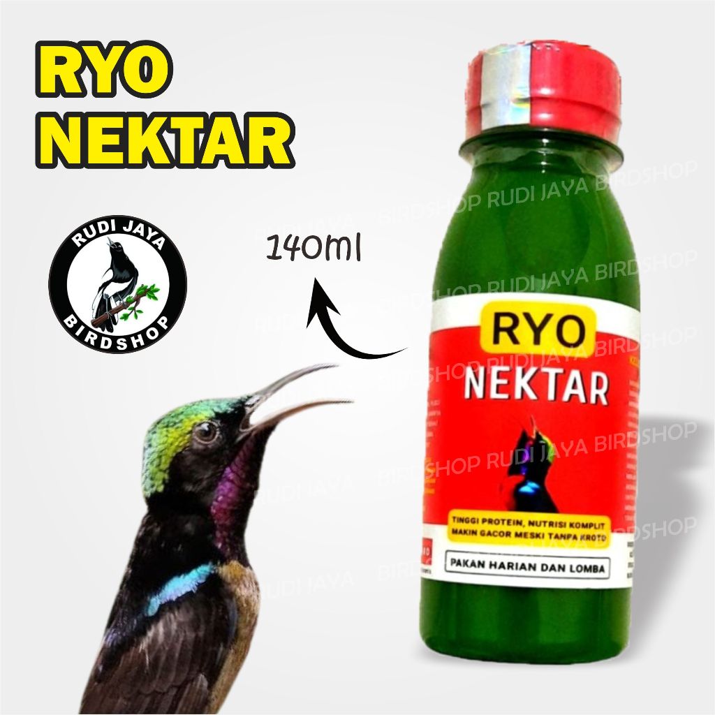 RYO NEKTAR 140 ML NECTAR PAKAN MAKANAN BURUNG KOLIBRI KONIN SOGON TANPA KROTO TANPA KULKAS