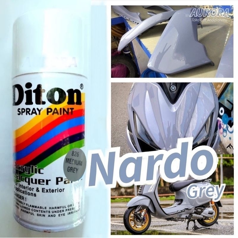 Cat Pilok Diton Spray Paint 826 Medium Grey 300ml Abu Abu Muda Nardo Grey Audy Audi Pilox Pylox