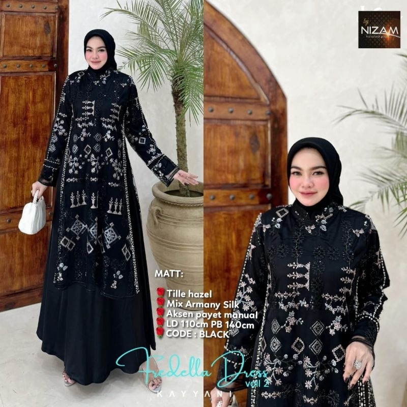FREDELLA DRESS BLACK by NIZAM