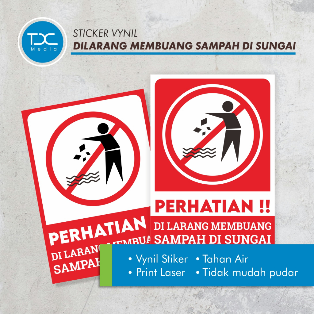 

STIKER VYNIL LARANGAN BUANG SAMPAH DI SUNGAI - JANGAN BUANG SAMPAH DI SUNGAI