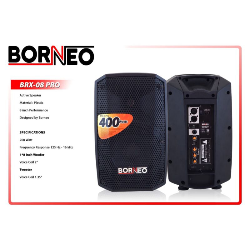 Speaker Aktif 8 inch Borneo BRX-08 PRO Original  Speaker Aktif BORNEO BRX08 Speaker aktif 8 inch 200