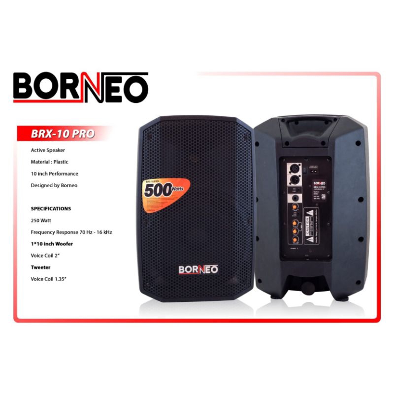 Speaker Aktif 10 inch Borneo BRX-10 PRO Original Speaker Aktif Borneo BRX10 Pro Speaker Aktif 10 inc