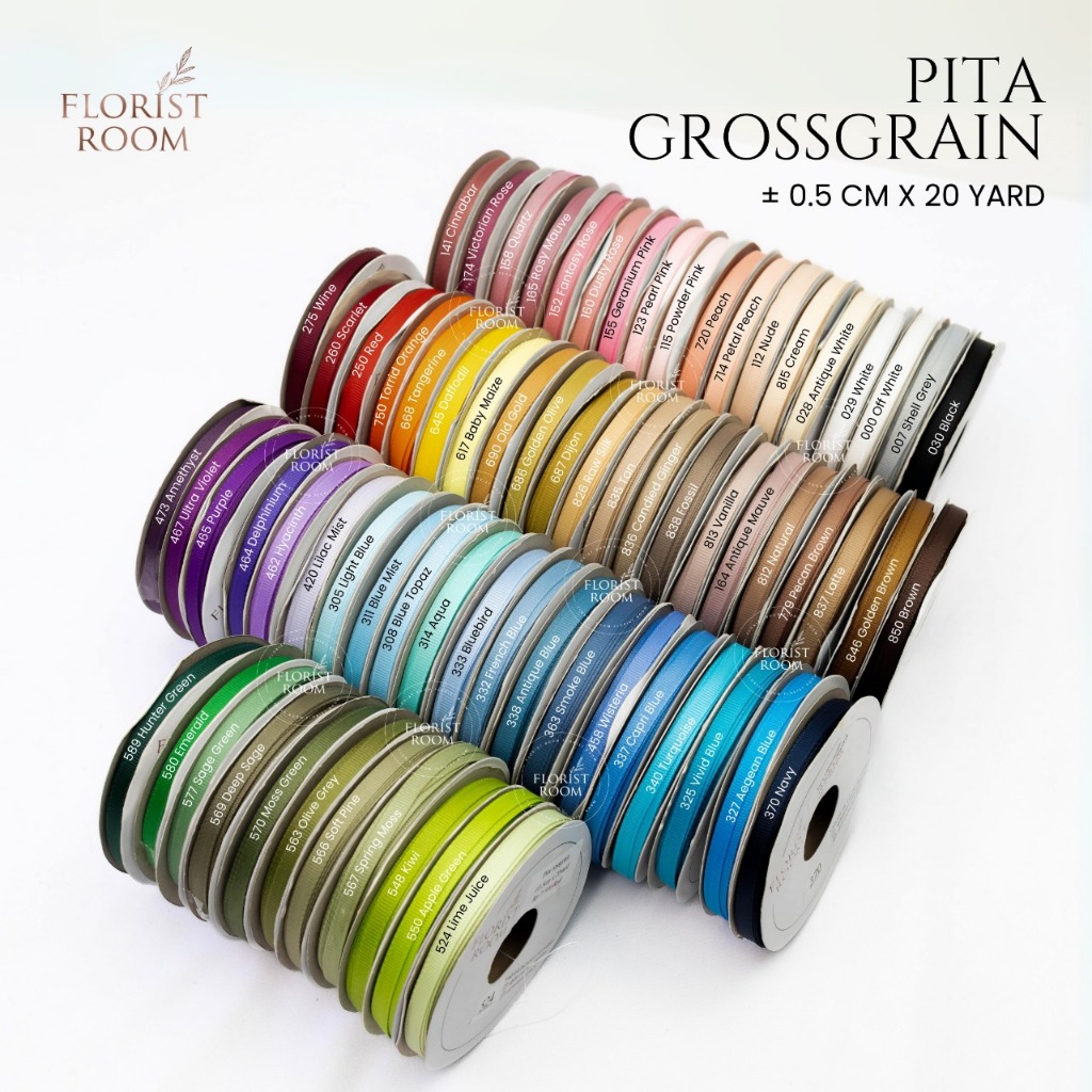 

Pita Grossgrain ±0.5cm x 20 Yard - Pita Salur - Ribbon - GIft Kado Hamper