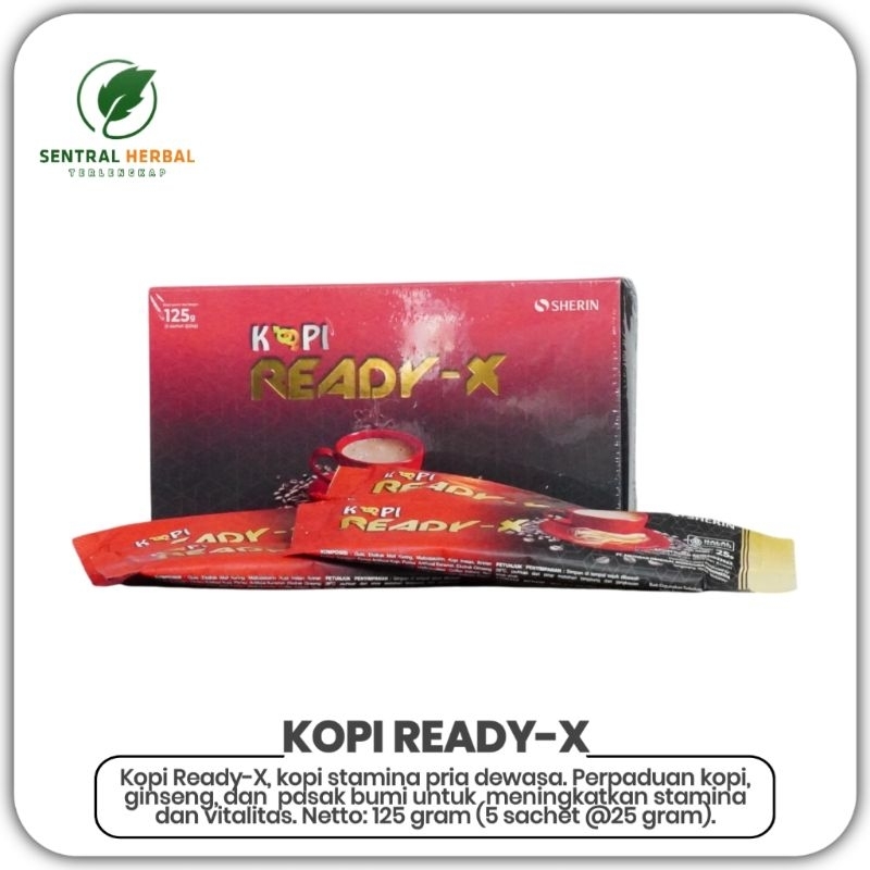

Kopi Ready X Minuman Serbuk Kopi Variasi Isi 1 Sachet Dan 5 Sachet @25 Gram BPOM