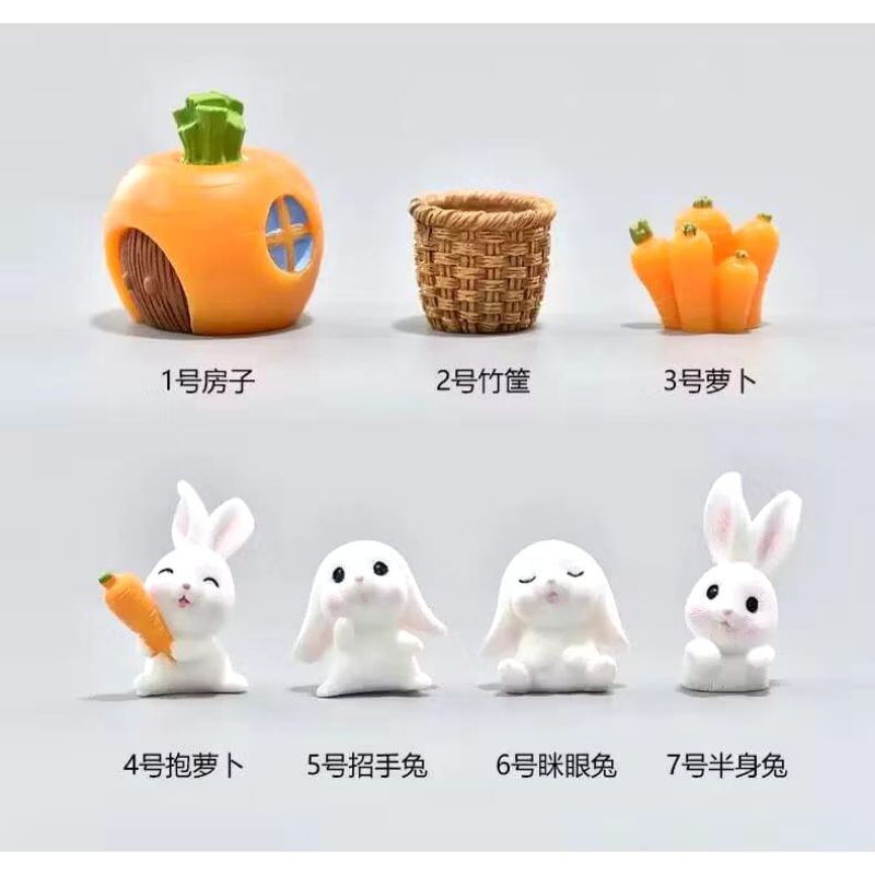 

Pajangan Rabbit And Carrot Series Hiasan Dekor Toper Kue Bentuk Kelinci