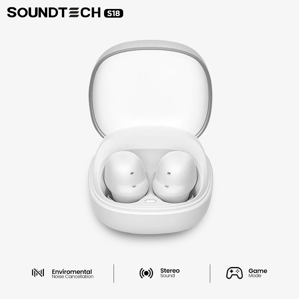 SOUNDTECH S18 TWS Wireless Earphone Bluetooth 5.3 Touch - Black