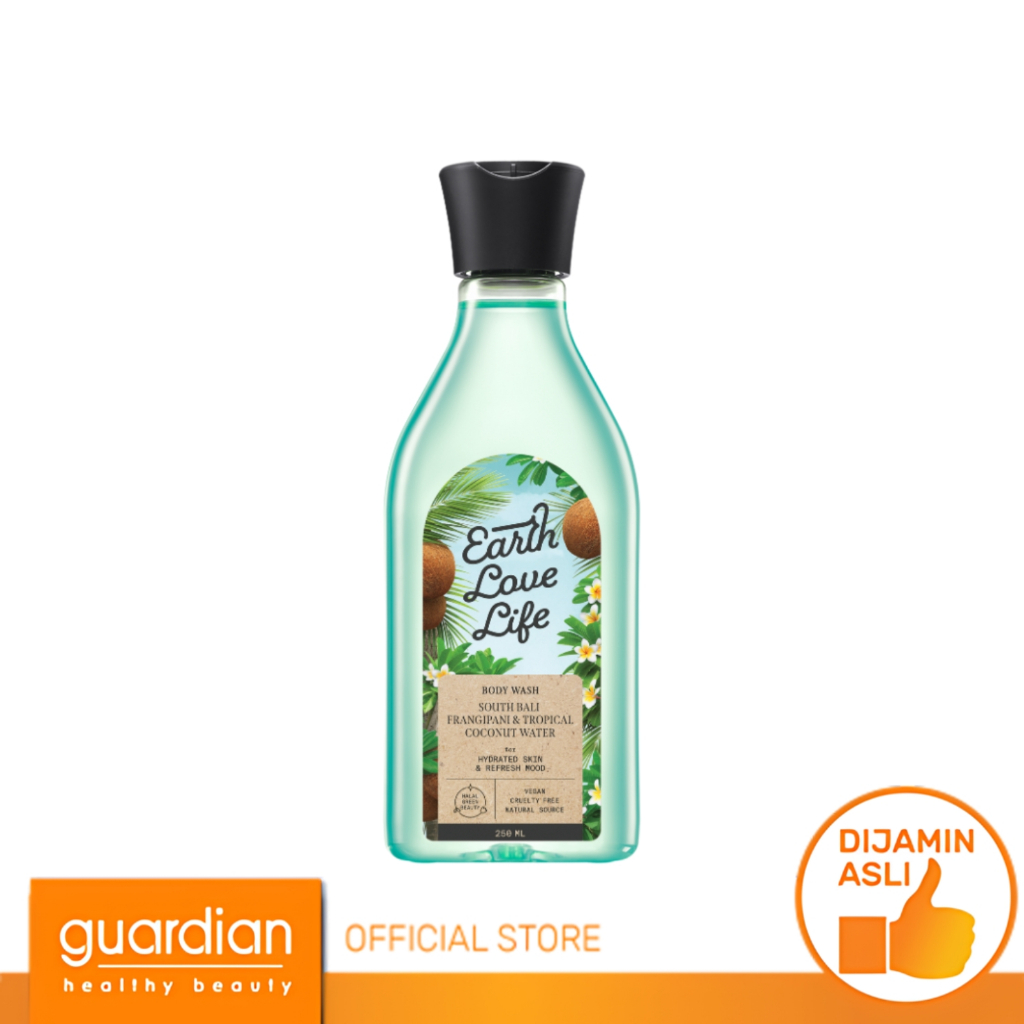 Earth Love Life  South Bali Frangipani & Tropical Coconut Water Body Wash 250Ml - Sabun Mandi Cair W