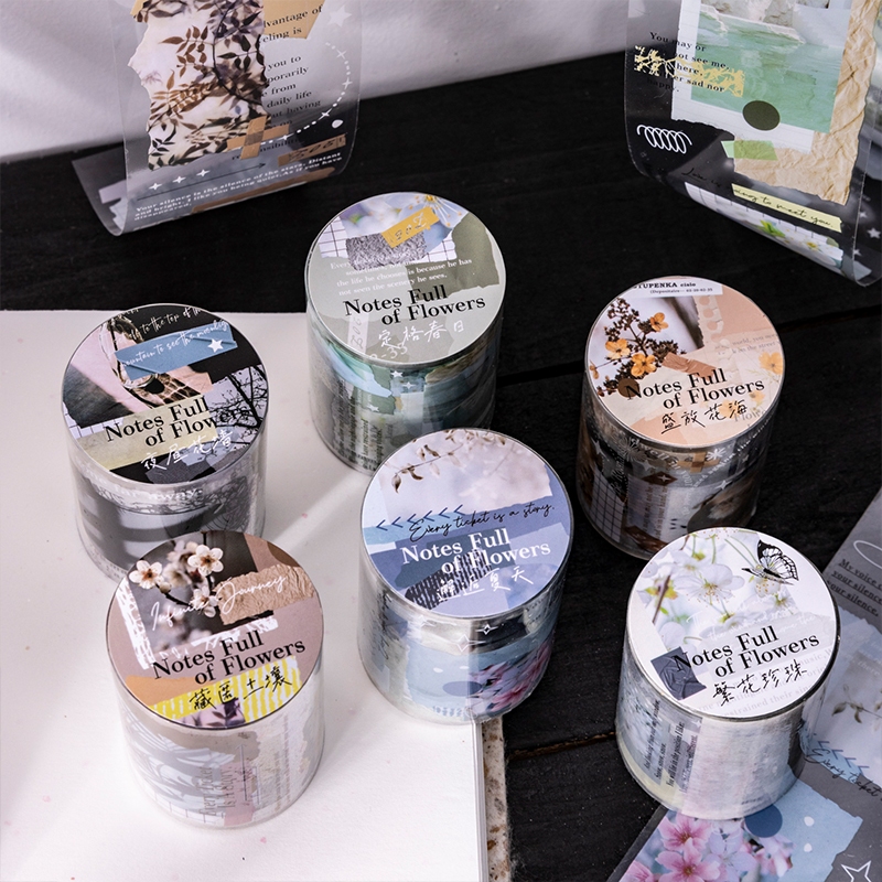 

Washi Tape 50mmx2m Seri Catatan Penuh Bunga Sticker Aesthetic Dekorasi Journal Vintage Retro Scrapbook Jurnal Stiker Selotip