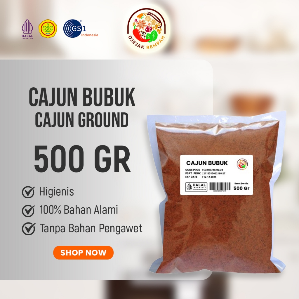 

Cajun Seasoning Rasa Pedas dan Tidak Pedas (Kemasan 100 Gr - 500 Gr)