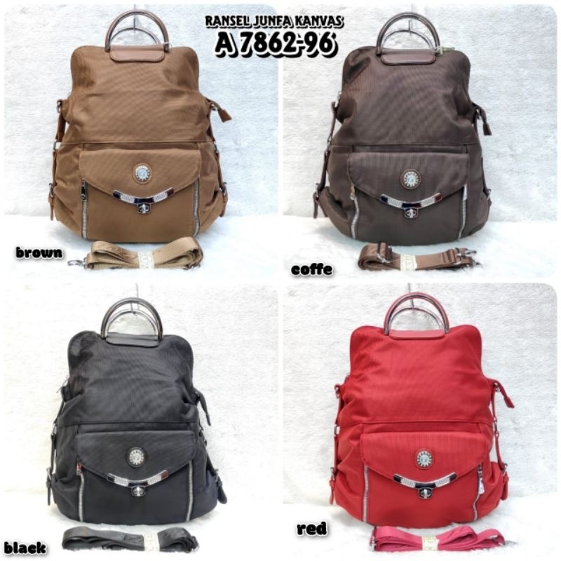 TAS RANSEL JUNFA 7862-96 BAHAN KANVAS MULTIFUNGSI TAS LAPTOP