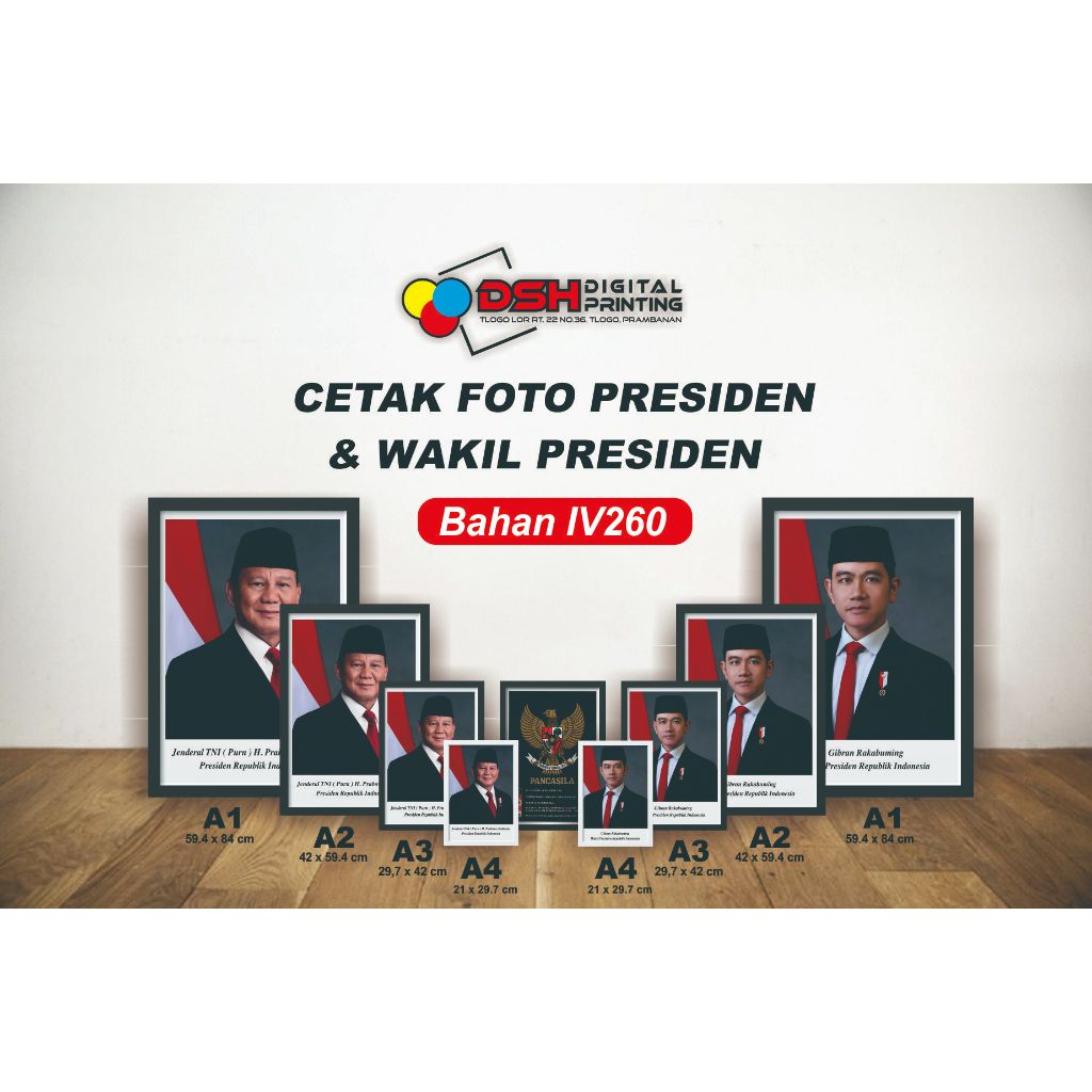 

Foto Poster Presiden Wakil Presiden Indonesia 2024 - 2029 Prabowo Gibran