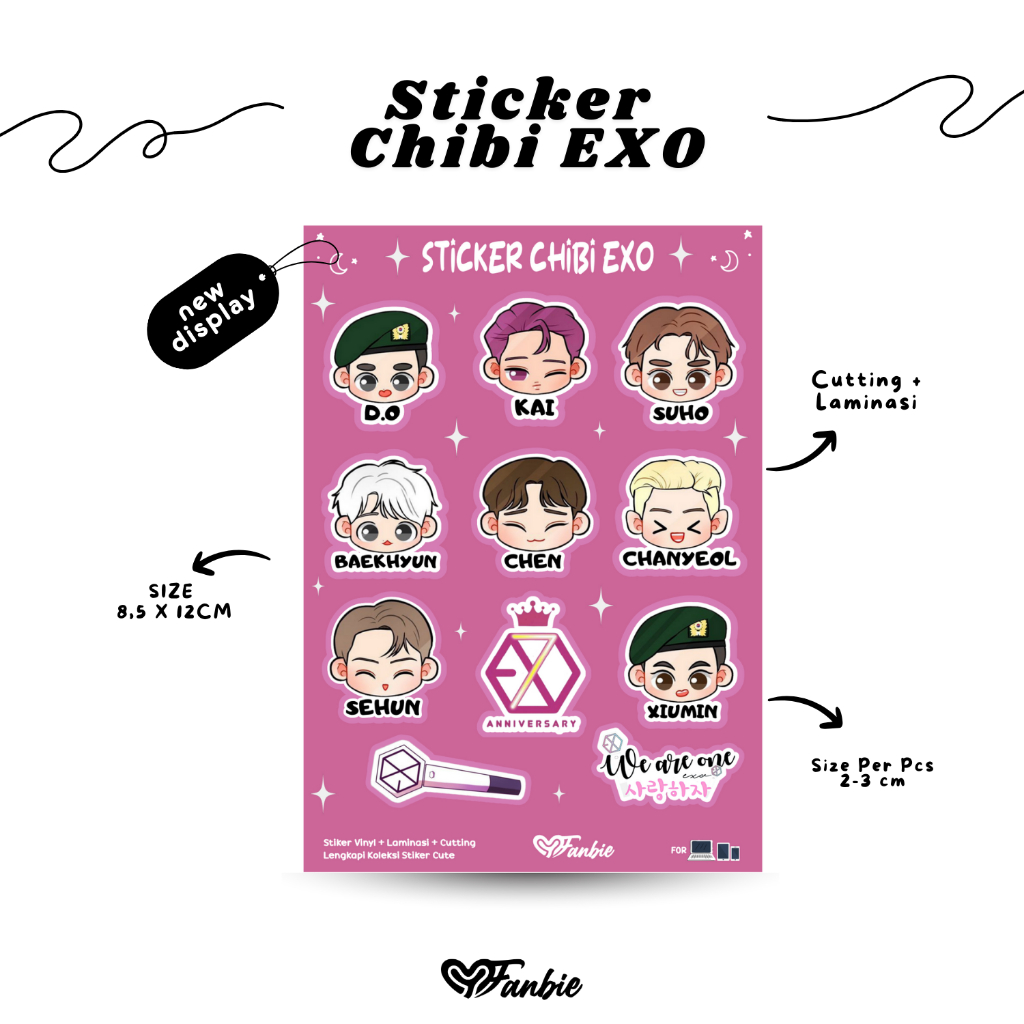 

STIKER CHIBI EXO GLITER ANTI LUNTUR ANTI AIR