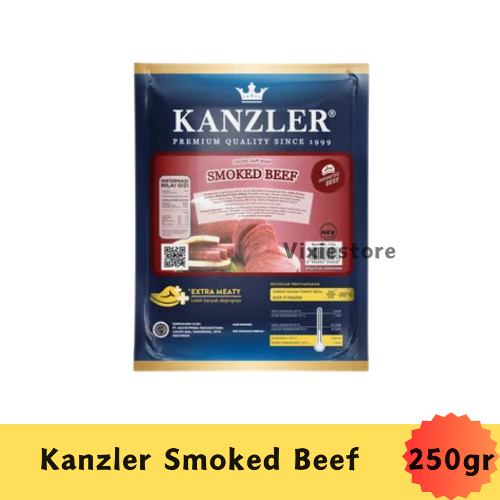 

Kanzler Smoked Beef Slice Round Frozen Food - Makanan Beku Daging Asap 250gr