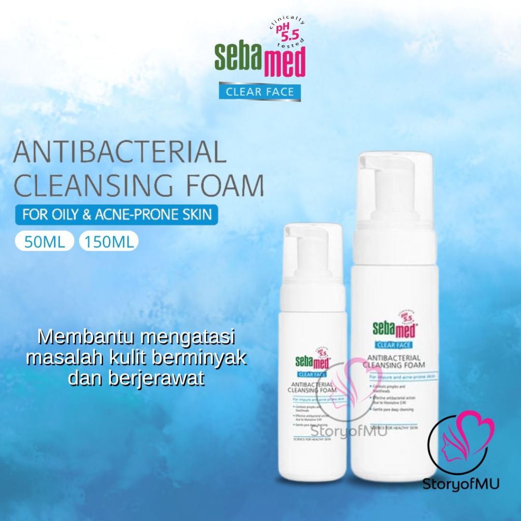 ❤️ StoryofMU ❤️ SEBAMED Clear Face Antibacterial Cleansing Foam 50ml 150ml - Pembersih Wajah