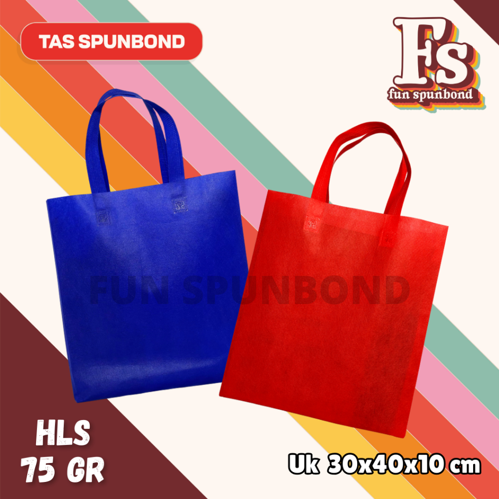 

TAS SPUNBOND HANDLE LIPAT SAMPING (HLS) 30X40X10 CM 75GR POLOS UNTUK TAS SOUVENIR, SYUKURAN, MENGENANG, PROMOSI, BANSOS,DLL
