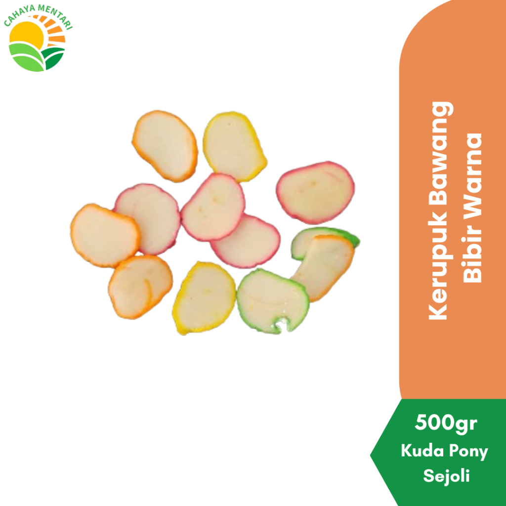 

KERUPUK MENTAH BAWANG BIBIR WARNA CAP KUDA PONY SEJOLI 500GR