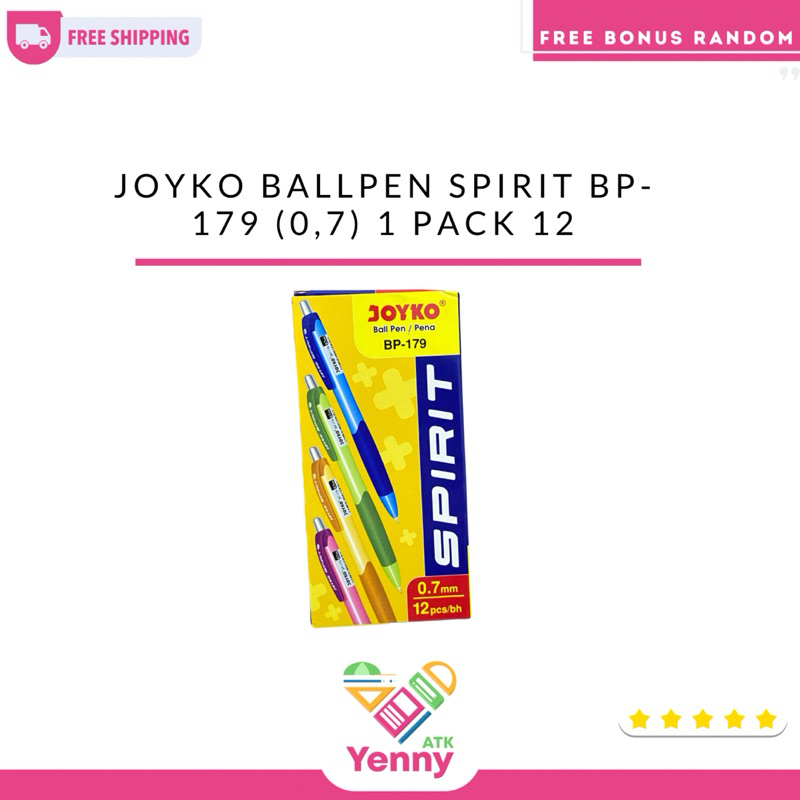 

Bolpoint Joyko Spirit Bp-179 (0,7) | Bolpoint Joyko Tinta Hitam (12pcs) | Joyko Bolpoint Spirit (pack/pcs)