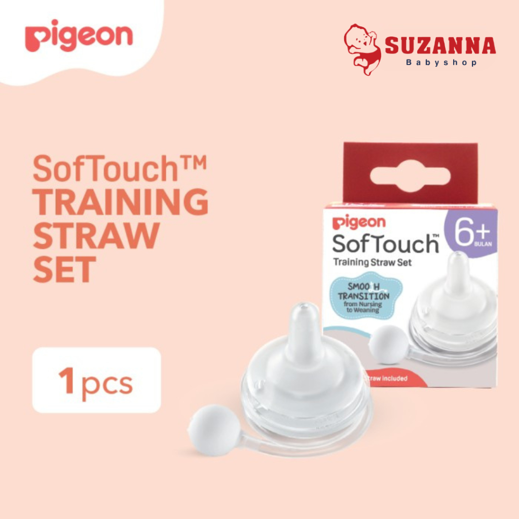 Pigeon Softouch Training Straw Set - Sedotan / Ujung Dot Bulat