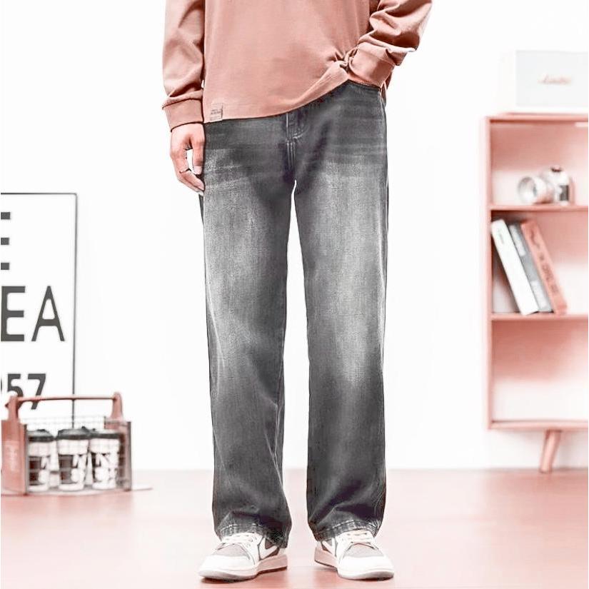 Celana Panjang Loose Pants Pria Model Baggy Jeans Gombrong Warna Abu