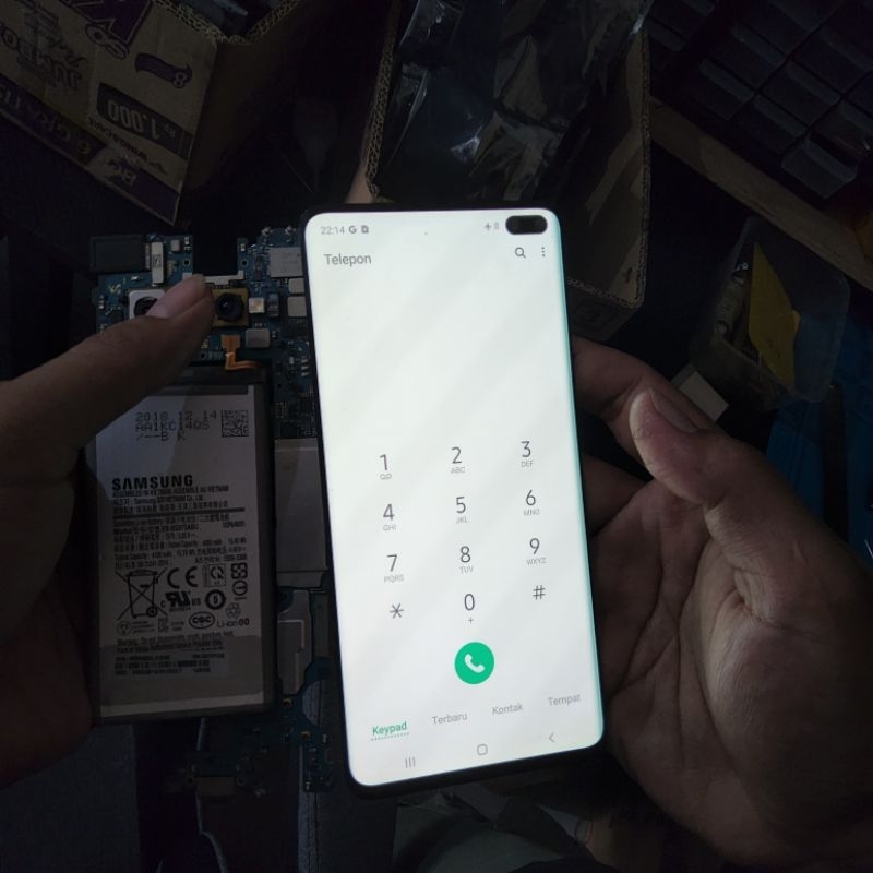 LCD SAMSUNG S10 PLUS ORIGINAL COPOTAN MINUS GREEN