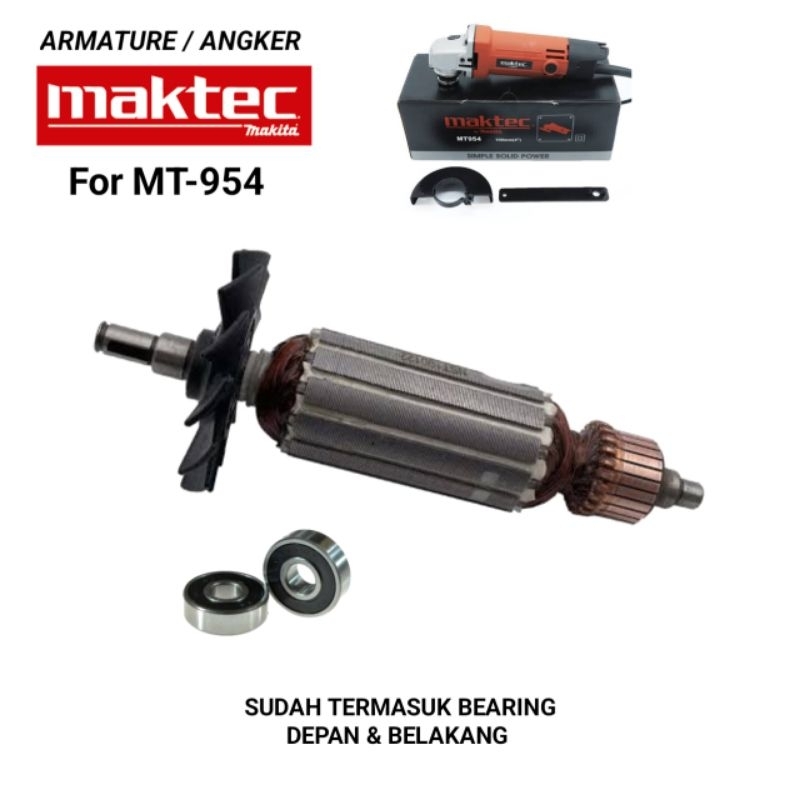 Armature MT954 DCA ARMATURE MESIN GERINDA MAKTEC MT954 DCA UUANGKER Gerinda Maktec MT954 | PASTI ORI