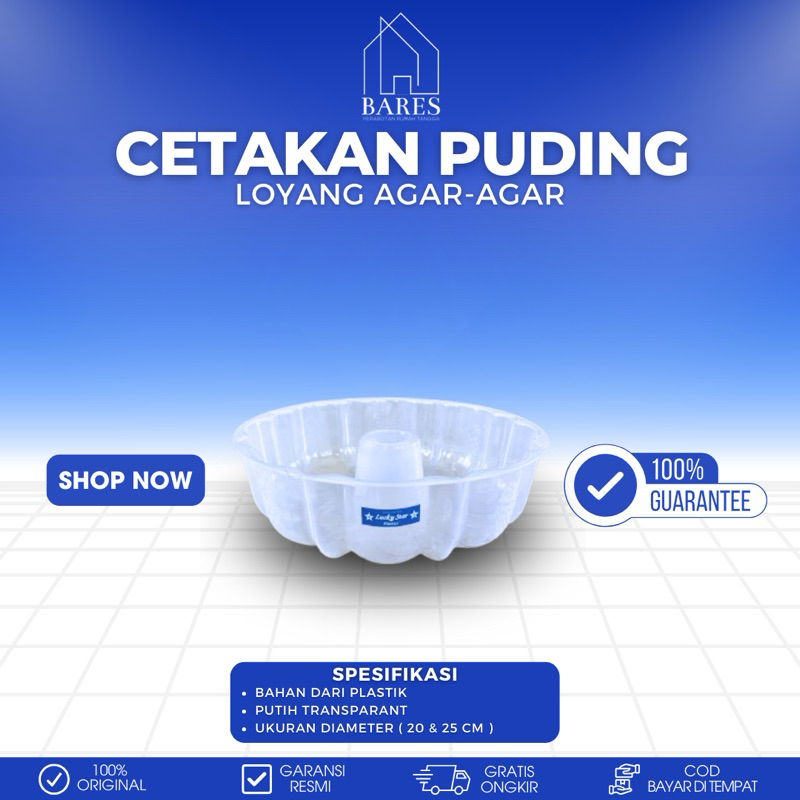 Cetakan Puding Motif Bunga Cetakan Jelly Cetakan Agar-Agar Plastik 20cm 25cm
