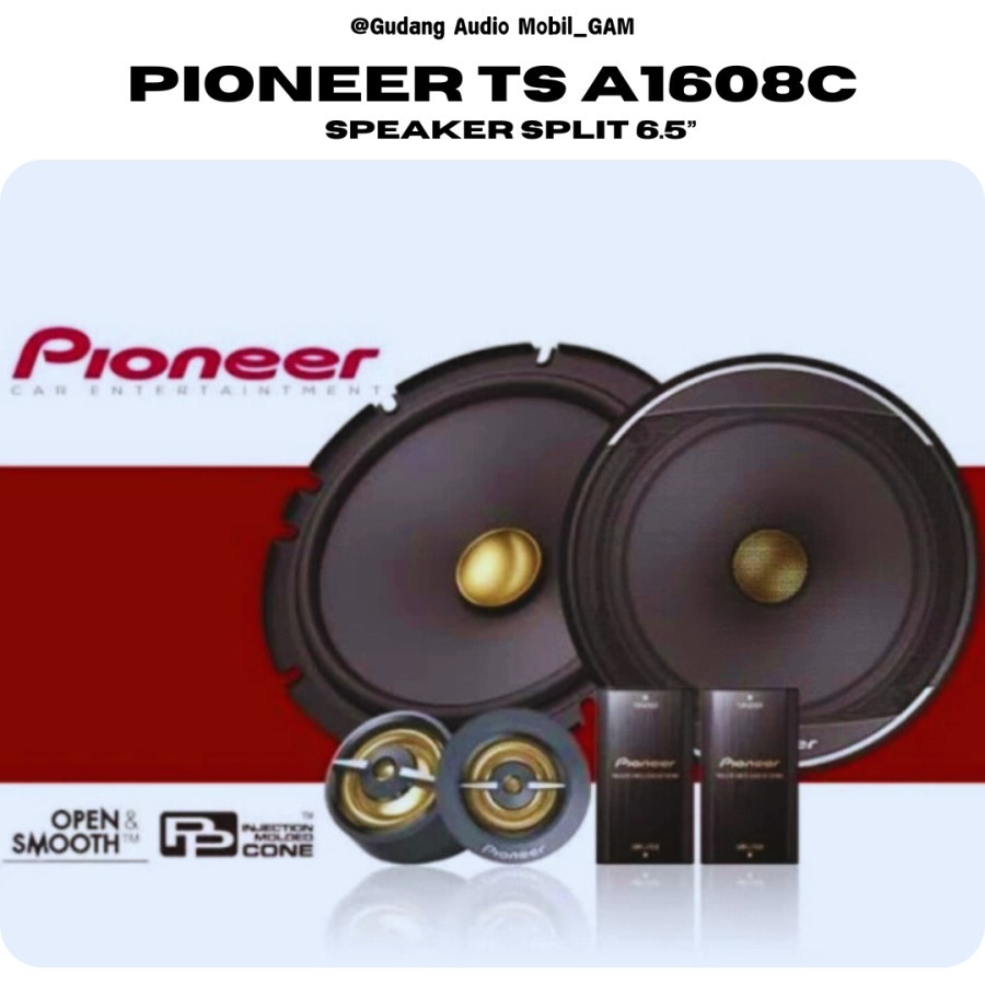 Speaker Split Pioneer TS A1608C 6.5 inch 2 Way Component Speaker
