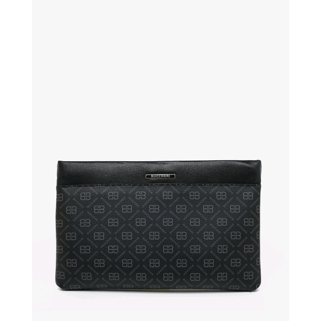 BUCCHERI Clutch Kulit Pria Xanthos Hitam - NW1036