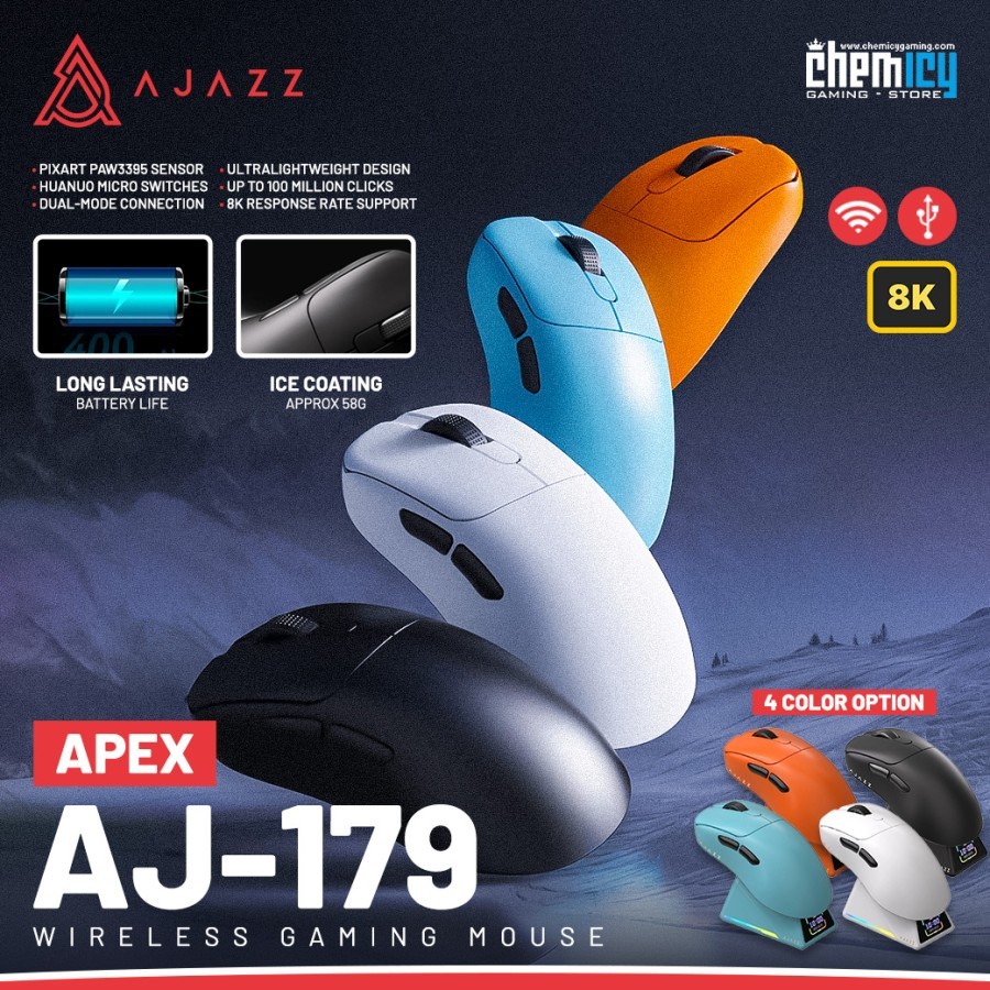 Ajazz AJ179 APEX Lightweight Dual Mode Wireless Gaming Mouse